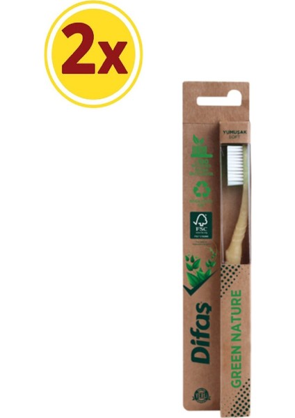 Green Nature Diş Fırçası 2 Adet Soft