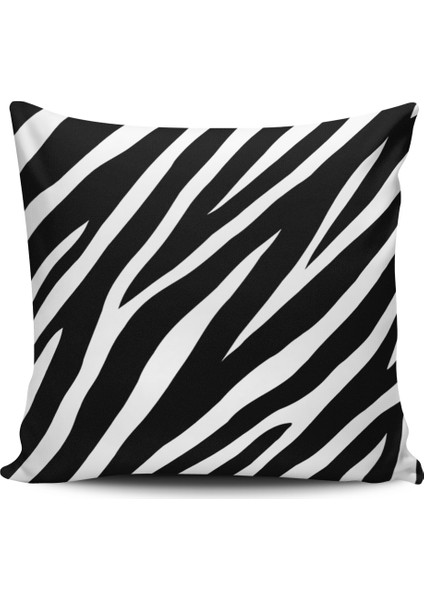 Zebra Desenli Dijital Baskılı Kırlent Kılıfı