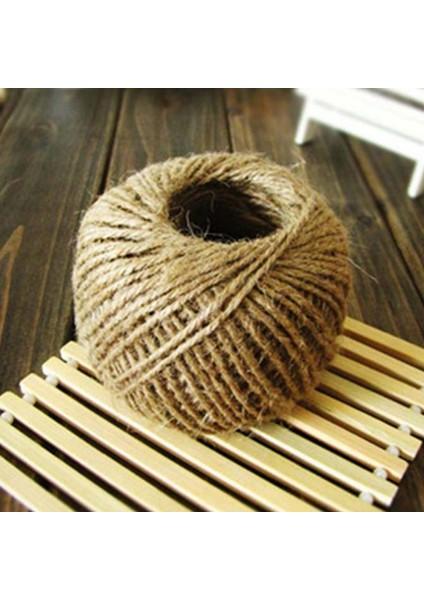 Naturel Doğal Jüt Ip Hasır Kendir Ip Hasır Ip Süsleme Ipi 100 GR-100 Metre (2mm Kalınlık) 10 Adet