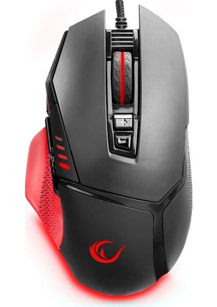 CENTAUR SMX-R13 Siyah/Kırmızı 8 Tuş Oyuncu RGB Mouse