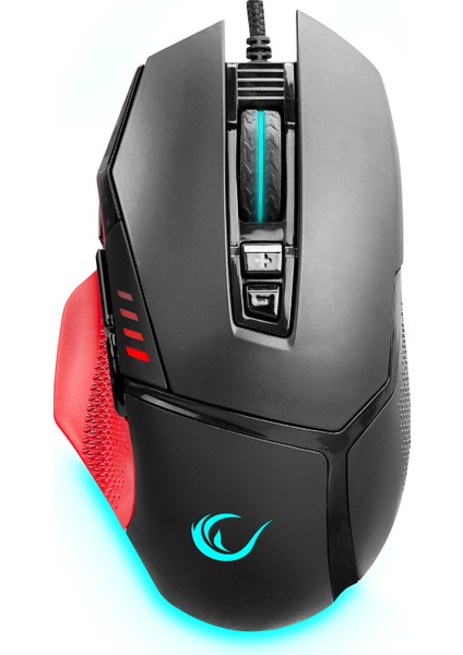 CENTAUR SMX-R13 Siyah/Kırmızı 8 Tuş Oyuncu RGB Mouse