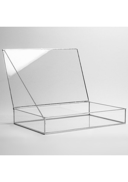 Gümüş Silver Dekoratif Kapaklı Kutu Çikolata Takı Aksesuar Kutusu 30X20X6CM