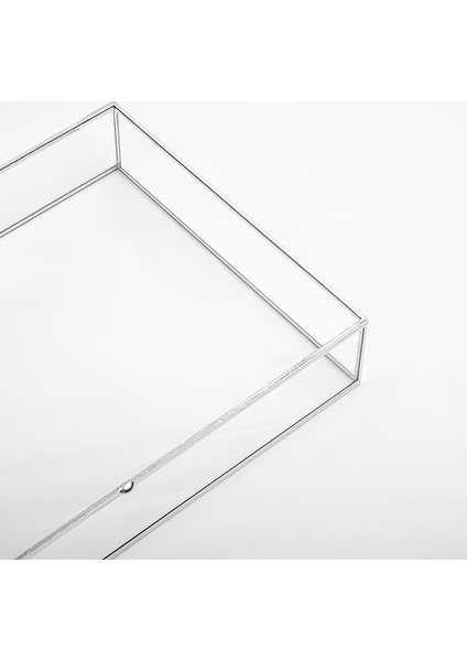 Gümüş Silver Dekoratif Kapaklı Kutu Çikolata Takı Aksesuar Kutusu 30X20X6CM