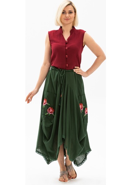 Rumeli Şile Bezi Yazlık Otantik Etek Yeşil Ysl