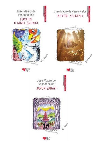 Jose Mauro De Vasconcelos Çocuk Kitapları 3'lü Set - Hayatın O Güzel Şarkısı - Kristal Yelkenli - Japon Sarayı