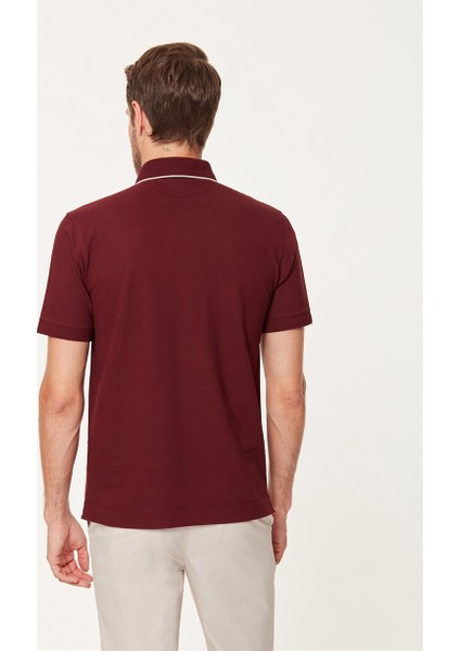 Bordo Fermuarlı Erkek Polo T-Shirt modelleri