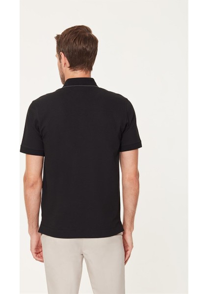 Siyah Fermuarlı Erkek Polo T-Shirt modelleri