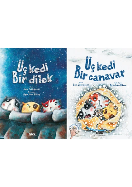 Üç Kedi Bir Dilek - Üç Kedi Bir Canavar 2 Kitap Set Ciltli - Sara Şahinkanat