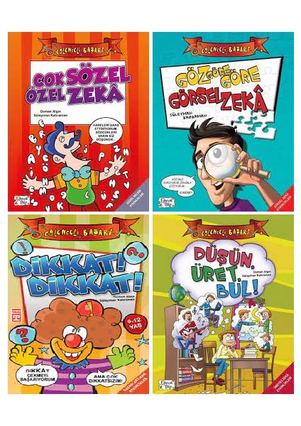 Eğlenceli Bilgi Eğlenceli Başarı 4 Kitap Set - Çok Sözel Özel Zeka - Göz Göre Göre Görsel Zeka - Dikkat Dikkat - Düşün Üret Bul