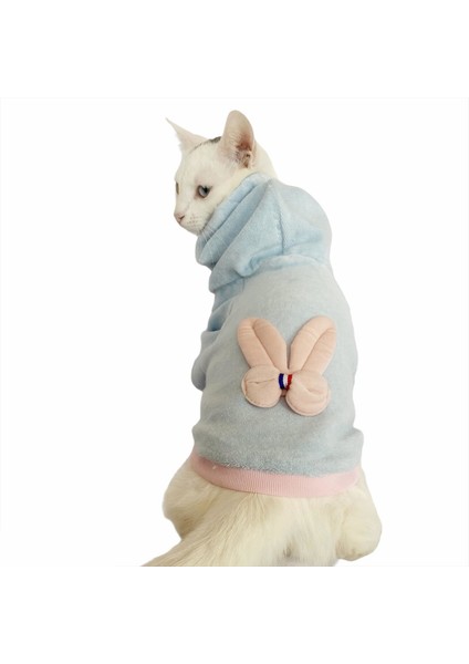 Blue Pink Bunny Sweatshirt Kedi Süeteri Kedi Kıyafeti fırsatları