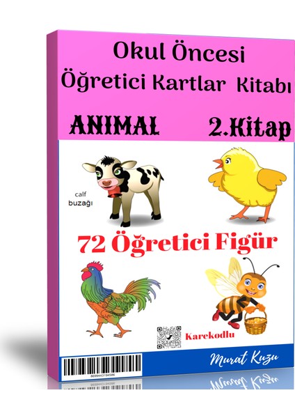 Enine Boyuna Eğitim Okul Öncesi Öğretici Kartlar-2 (Animal-Hayvanlar)