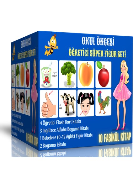 Enine Boyuna Eğitim Okul Öncesi Öğretici Süper Figür Seti (10 Fasikül Kitap)