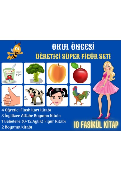 Enine Boyuna Eğitim Okul Öncesi Öğretici Süper Figür Seti (10 Fasikül Kitap) fiyatları