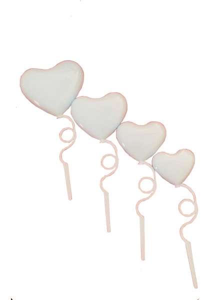 Pasta Süsü Plastik Kalp Mavi 4'lü