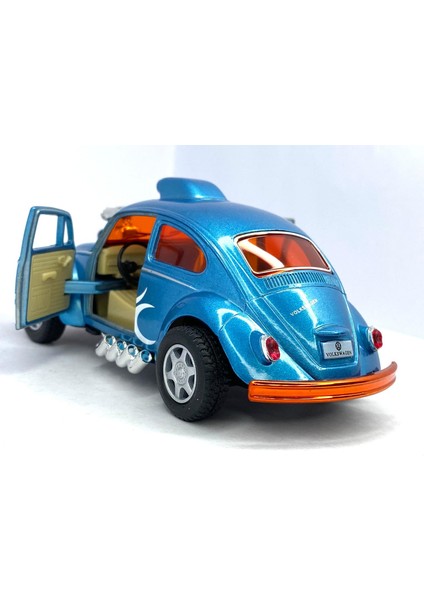Volkswagen Beetle Custom Dragracer Hareketli Motor Çekbırak 5inch. Lisanslı Model Araba Oyuncak Araba