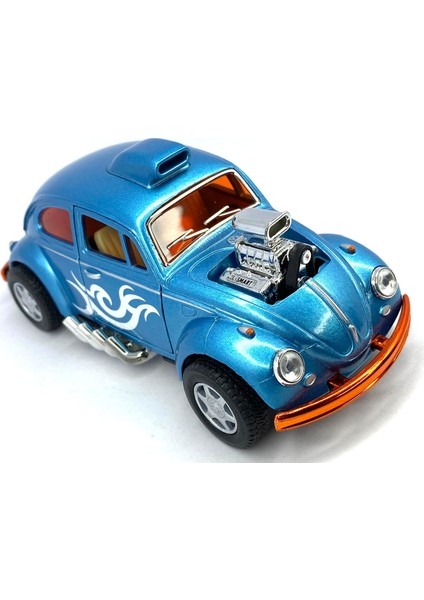 Volkswagen Beetle Custom Dragracer Hareketli Motor Çekbırak 5inch. Lisanslı Model Araba Oyuncak Araba