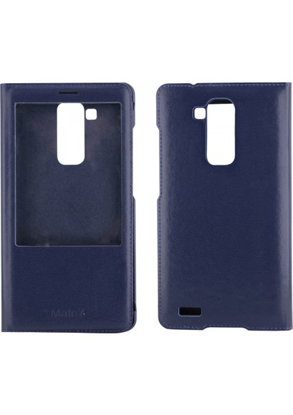 Huawei Mate 7 Uyumlu Pencereli Kapaklı Kılıf Lacivert