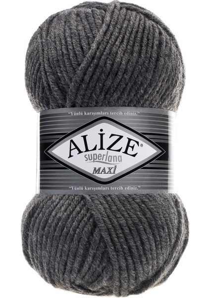Orta Gri Melanj Alize Süperlana Maxi - 182 (5 Li Paket)
