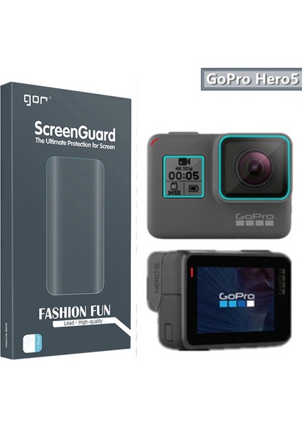 Gor Gopro Hero 5-6-7 2in1 Darbe Emici Ekran Koruyucu - Şeffaf