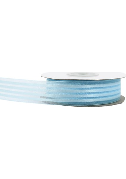 Şifon Kurdele, 4 Yollu ve Saten Çizgili, 2,50 cm x 23 mt - Mavi modelleri