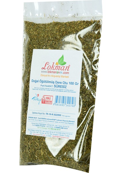 Doğal Öğütülmüş Dere Otu 100 gr Paket modelleri