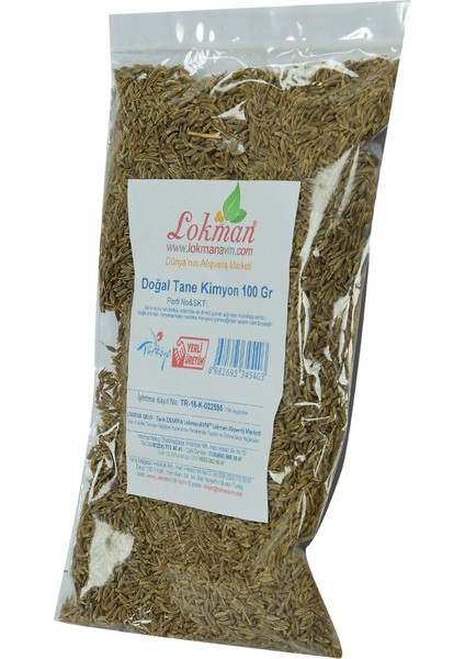Doğal Tane Kimyon 100 gr Paket