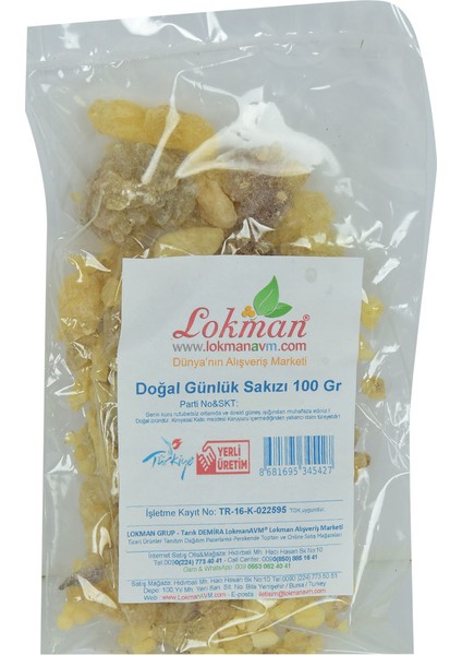 Doğal Günlük Sakızı 100 gr Paket