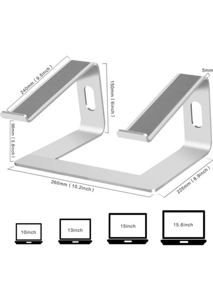 M5 Alüminyum Ergonomik Katlanır Macbook Bilgisayar Standı Bilgisayar Yükseltici 10 –17 inç