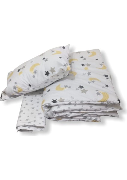 %100 Pamuk Bebek/çocuk Yastık Çarşaf Yorgan Seti Ay Yıldızlı 60 x 120 cm fiyatları