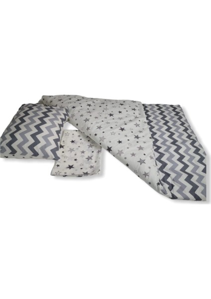 Gri Pamuklu Bebek Yastık Çarşaf Yorgan Seti 60 x 120 cm fiyatları