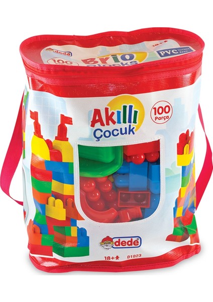 Dede Akıllı Çocuk 100 Parça Eğitici Öğretici Renkli Bloklar - Akıllı Çocuklar LEGO