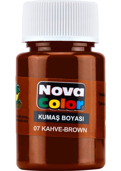 Nova Color 30 ml Tek Renk Şişe Kumaş Boyası Kahverengi (NC-165)