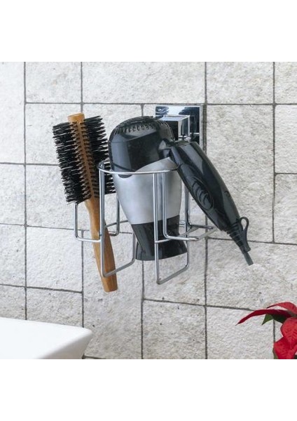 Saç Kurutmalık Askısı Paslanmaz Krom Easyfix Yapışkanlı
