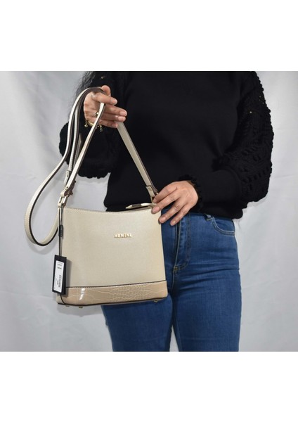 254 Askılı Bayan Orta Boy El Omuz Çantası - Bej - Tek Ebat modelleri