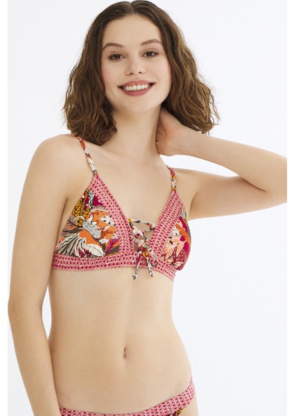 Çok Renkli Africa Üçgen Fit Bikini Üstü