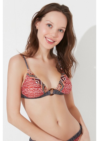 Çok Renkli Arne Üçgen Fit Bikini Üstü