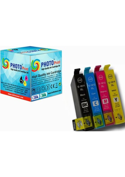 ® Expression Home XP-205 Muadil Kartuş Set 4 Renk Takım 18XL T1811-1814XL