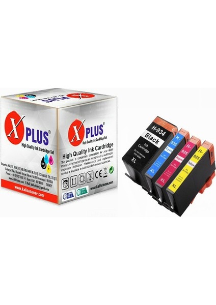 Xplus® Officejet 6235 934XL/935XL 4 Renk Muadil Kartuş Seti