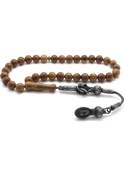 1000 Ayar Gümüş Kazaz Püsküllü Açık Renk Küre Kesim Kuka Tesbih