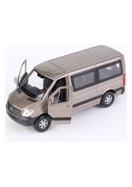Mercedes Sprinter 2'li Set Diecast Çek Bırak Model Araba Kahve
