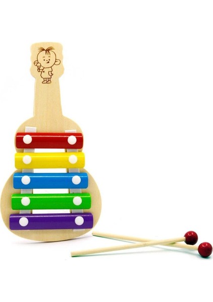 Ahşap Gitar Selefon Ksilifon Müzik Aleti Enstrüman Eğitici Oyuncak