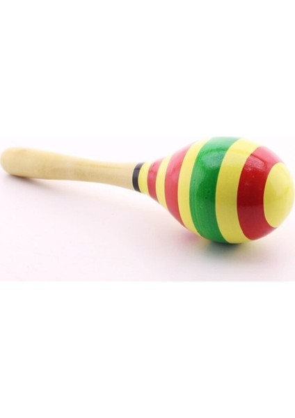 2 Adet Marakas Renkli Ahşap Marakas Büyük 20 cm