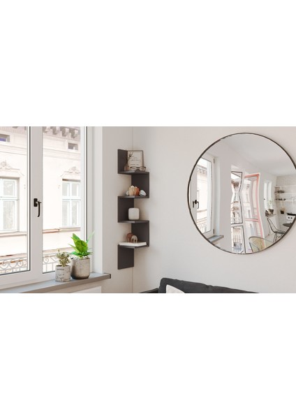Shelf R9 Köşe Duvar Rafı Modern Kitaplık Antrasit fiyatları