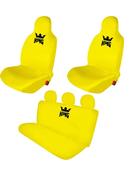 Renault R 9 Oto Koltuk Servis Kılıfı Penye King Baskılı Ön Arka Takım Sarı fiyatları