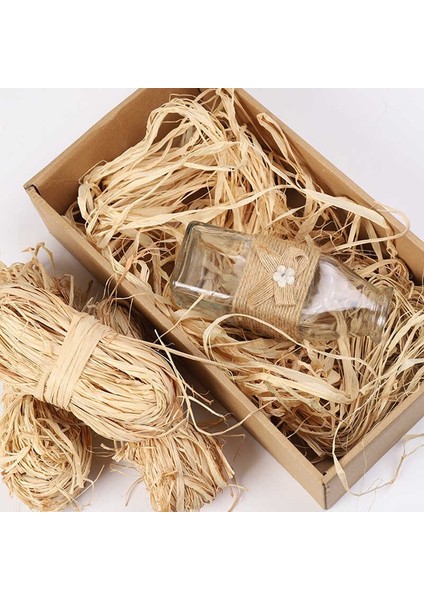 250 Gram Doğal Rafya Muz Saman Lifi Ipi Süsleme Natural Iplik