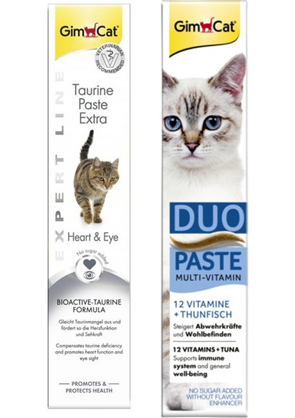 Gimcat Taurine Paste 50gr + 50 gr Duo Tuna Balıklı Multi Vitamin Paste