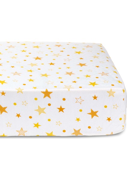 Yellow Star Fitted Bebek Çarşafı 80x160 cm