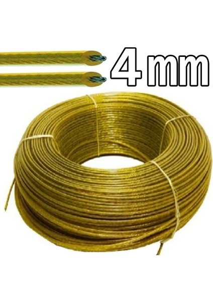 Pvc Kaplı Izoleli Paslanmaz Çelik Halat 4 mm 10 mt