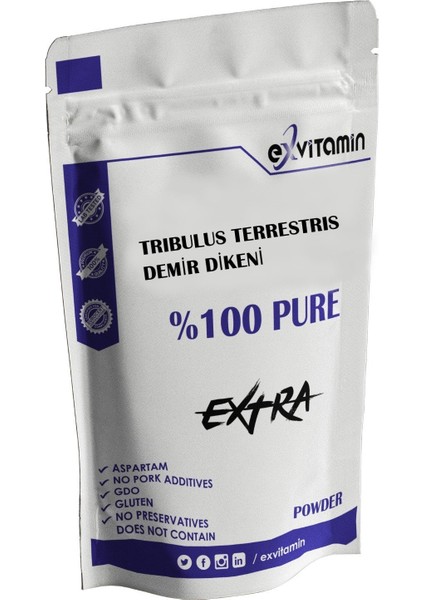 Tribulus Extract Toz Demir Dikeni Saf Hammadde 75 gr Exvitamin