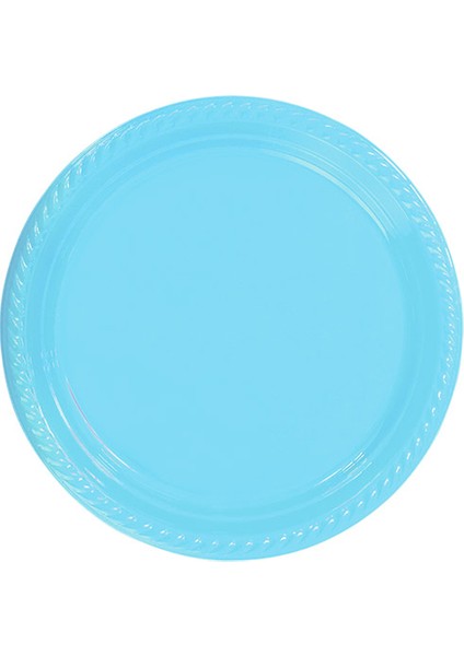Açık Mavi Plastik Tabak 22 cm 25LI